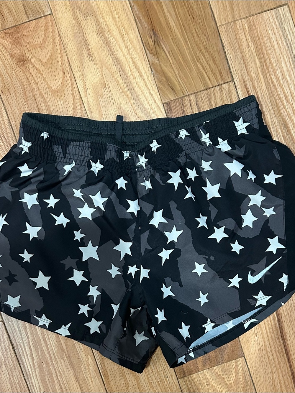 Nike Women’s Black Star-Print Athletic Shorts